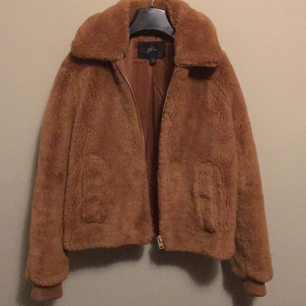 J. Crew women’s teddy bear plush jacket XS